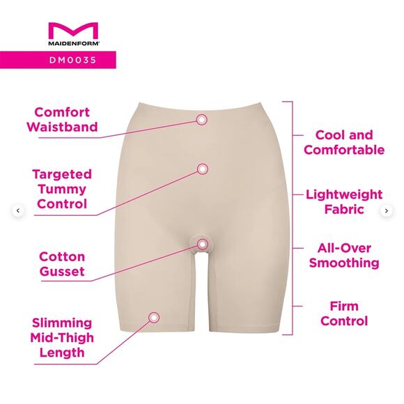 3XL PLUS THIGH SLIMMERS MAIDENFORM FLEXEES COOL COMFORT 2-PACK - Picture 4 of 13